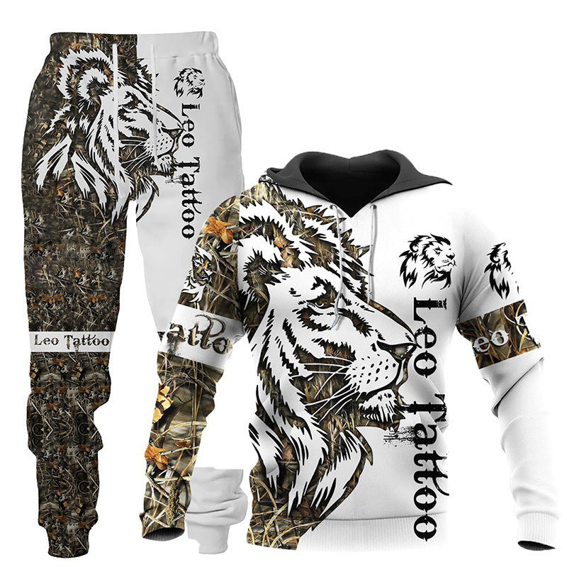 Wolf 3D Print Hoodie Set