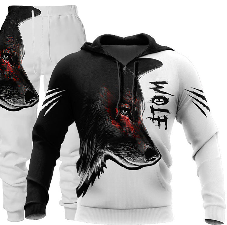 Wolf 3D Print Hoodie Set