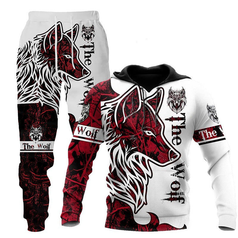 Wolf 3D Print Hoodie Set