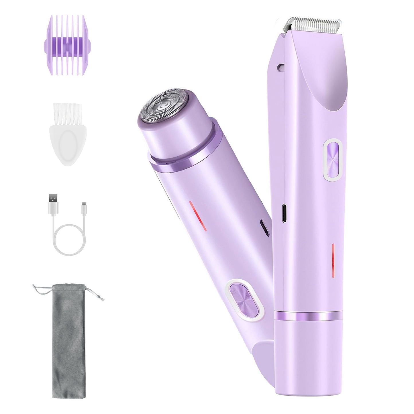 “2-in-1 Bikini Trimmer for Women – Dual Head, Waterproof, Cordless Body & Face Razor”