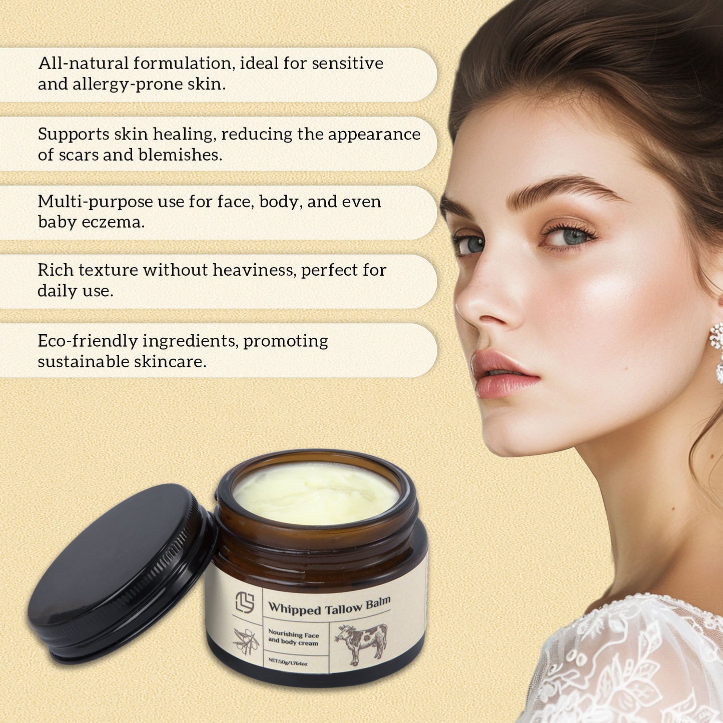 Beef Tallow Moisturizing Balm 50g