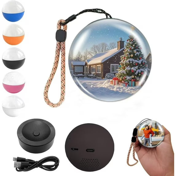 3D Crystal Ball Video Player – Personalized Electronic Memory Display Lamp (2.7" Pixel Screen, 4GB)