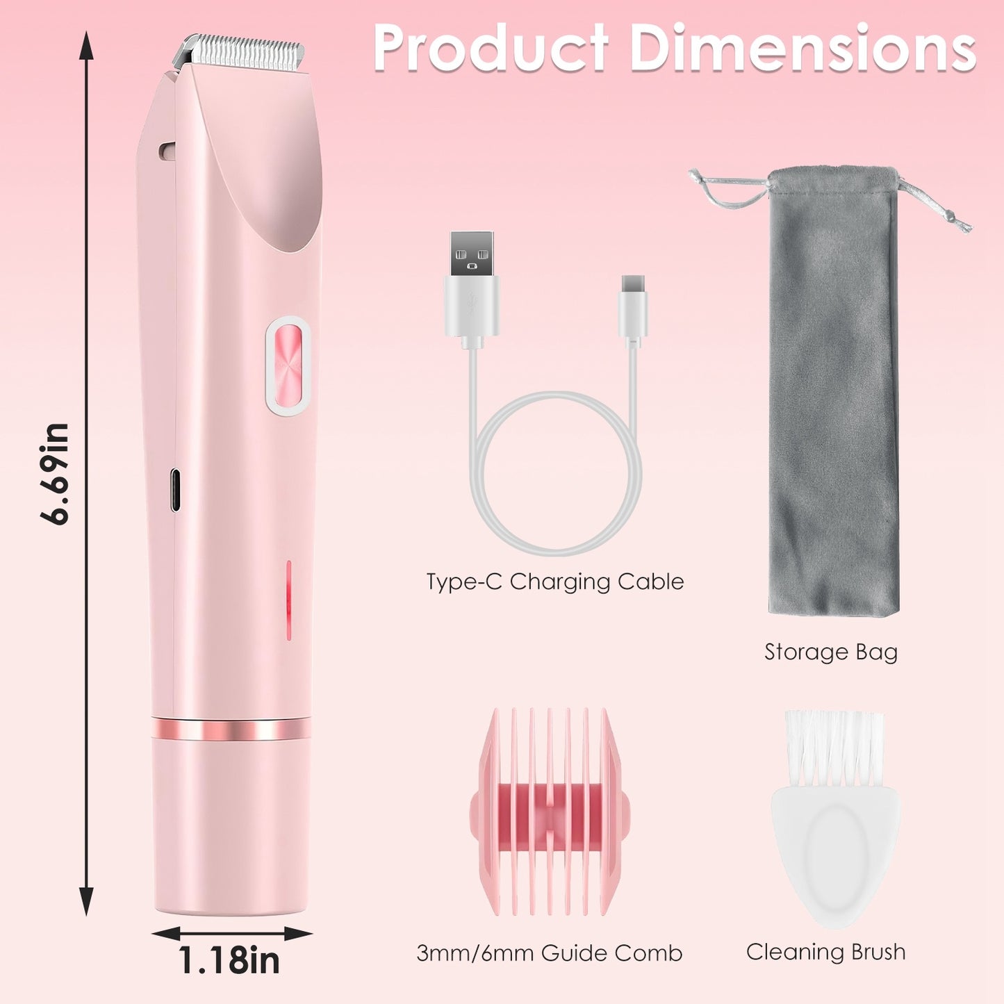 “2-in-1 Bikini Trimmer for Women – Dual Head, Waterproof, Cordless Body & Face Razor”