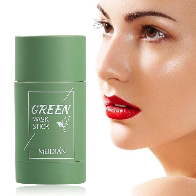 Green Tea Solid Clay Mask Stick – Blackhead Remover, Acne Treatment & Pore Shrinking Cleanser