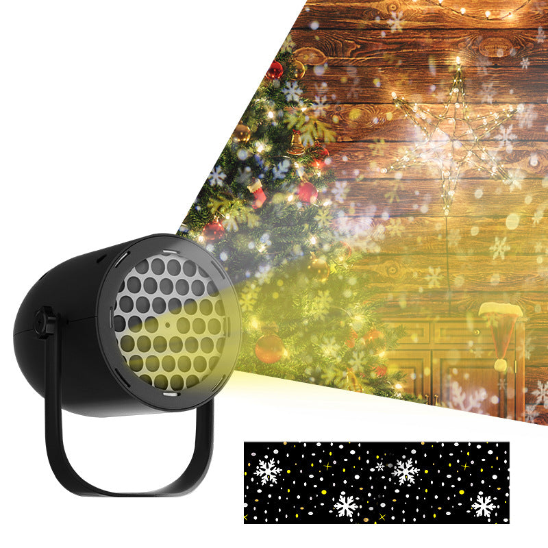 Christmas Snowflake Projector Light – 16 Pattern Rotating Holiday Atmosphere Lamp (Indoor/Outdoor)