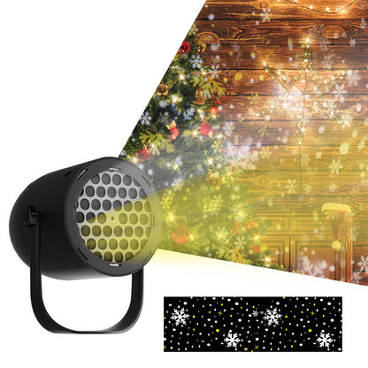 Christmas Snowflake Projector Light – 16 Pattern Rotating Holiday Atmosphere Lamp (Indoor/Outdoor)