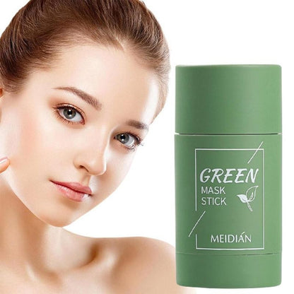 Green Tea Solid Clay Mask Stick – Blackhead Remover, Acne Treatment & Pore Shrinking Cleanser