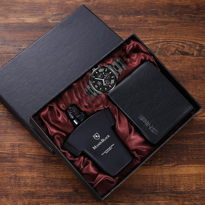 Men’s Fashion Gift Set – Wallet, Belt, Quartz Watch & Perfume