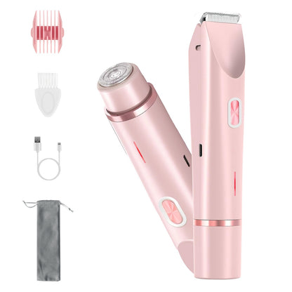 “2-in-1 Bikini Trimmer for Women – Dual Head, Waterproof, Cordless Body & Face Razor”