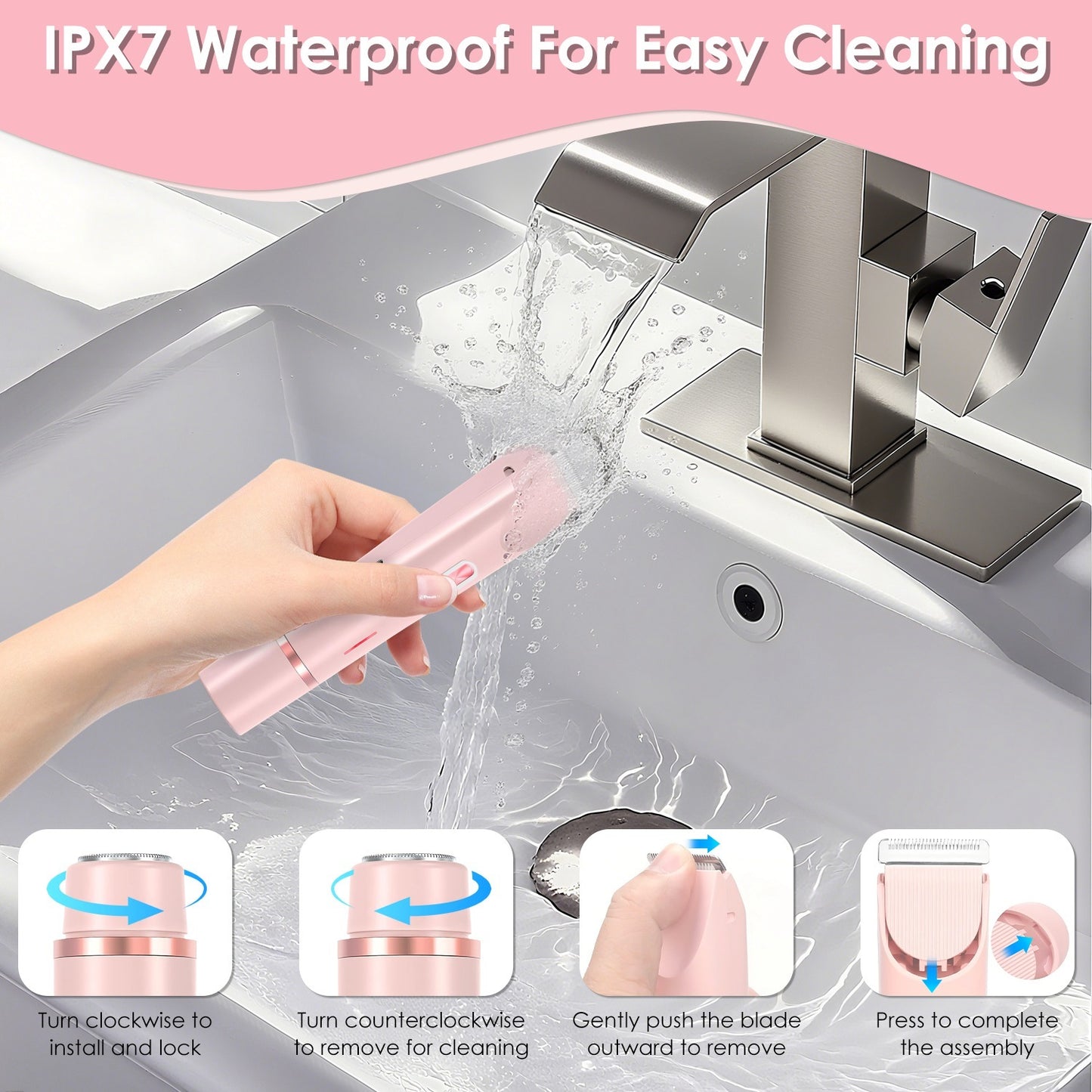 “2-in-1 Bikini Trimmer for Women – Dual Head, Waterproof, Cordless Body & Face Razor”