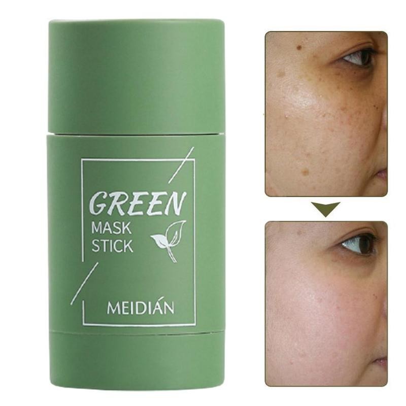 Green Tea Solid Clay Mask Stick – Blackhead Remover, Acne Treatment & Pore Shrinking Cleanser
