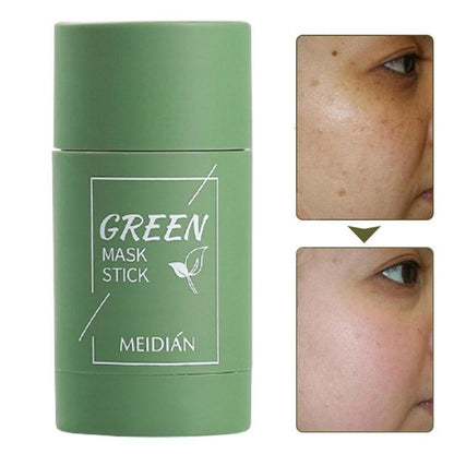 Green Tea Solid Clay Mask Stick – Blackhead Remover, Acne Treatment & Pore Shrinking Cleanser
