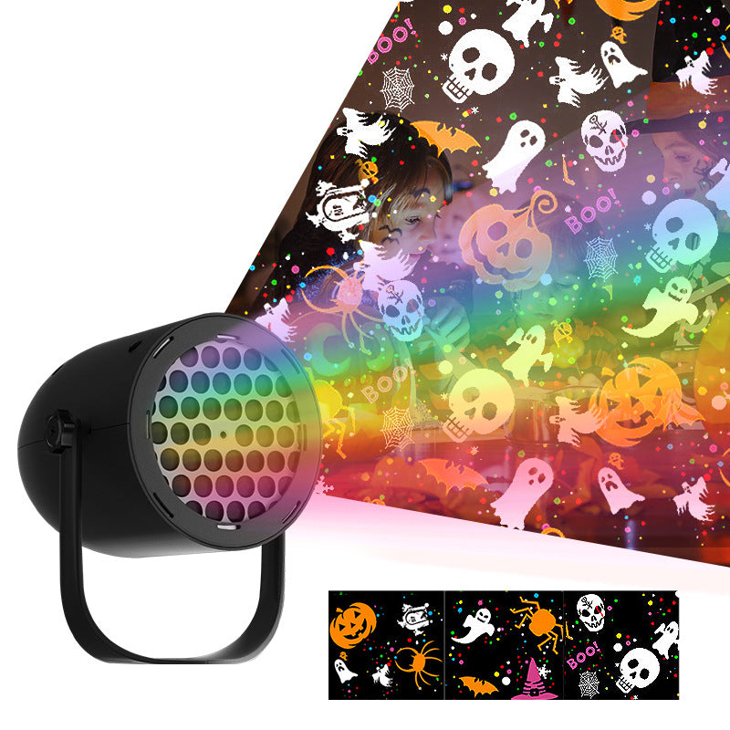 Christmas Snowflake Projector Light – 16 Pattern Rotating Holiday Atmosphere Lamp (Indoor/Outdoor)